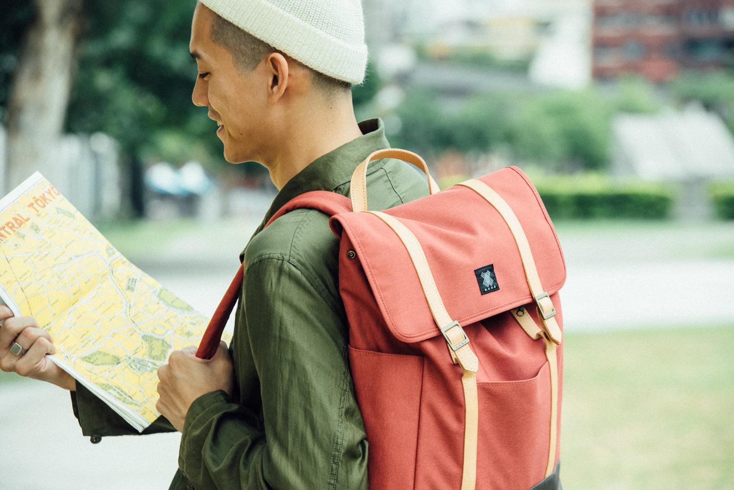 Urban Backpack with Leather Trim - WEMUG