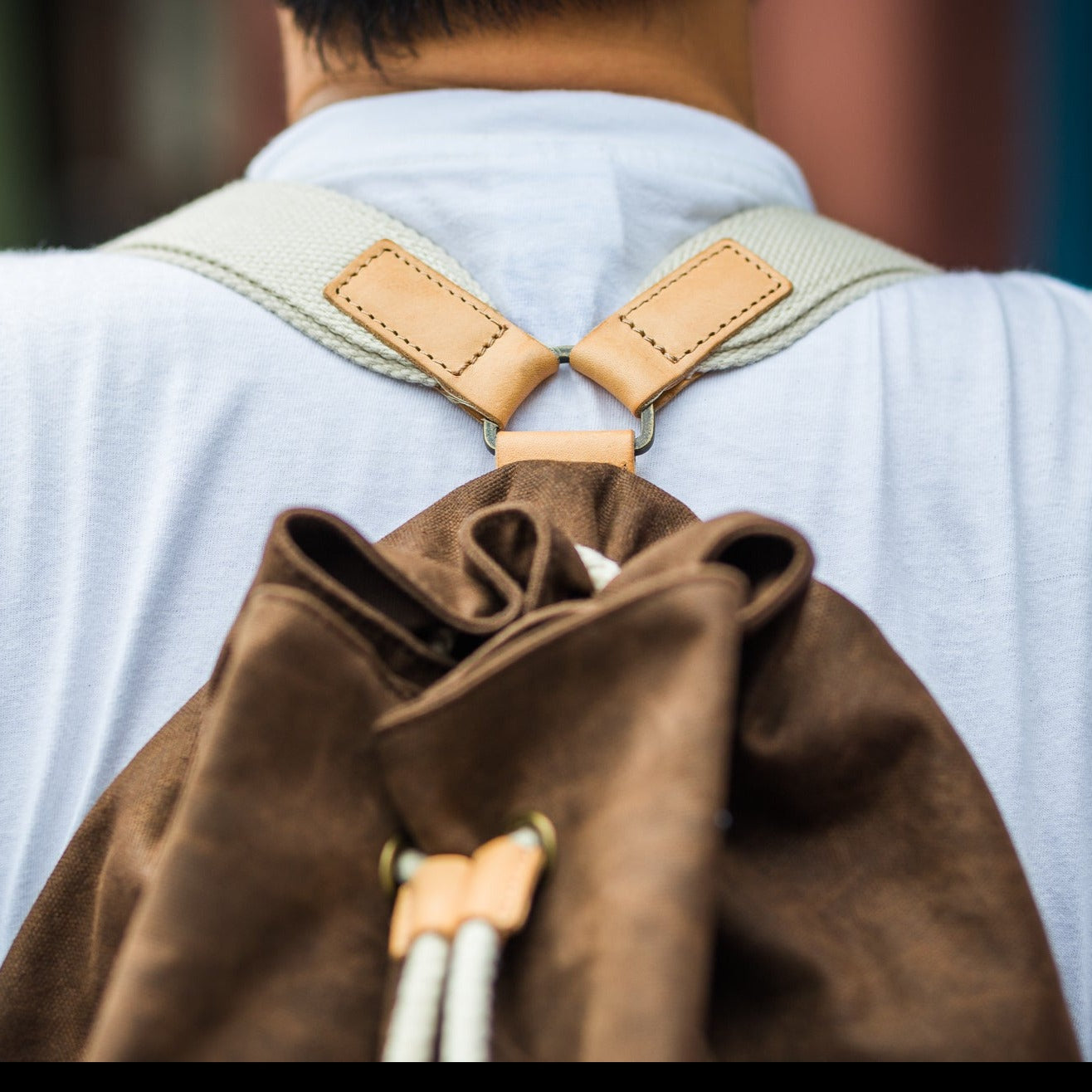 Trip Canvas Backpack, Rucksacks - Brown (for Him) - WEMUG