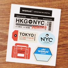 Load image into Gallery viewer, WEMUG Travel the World Airlines Fun Sticker for Water Bottle, Mug and Tumbler - WEMUG