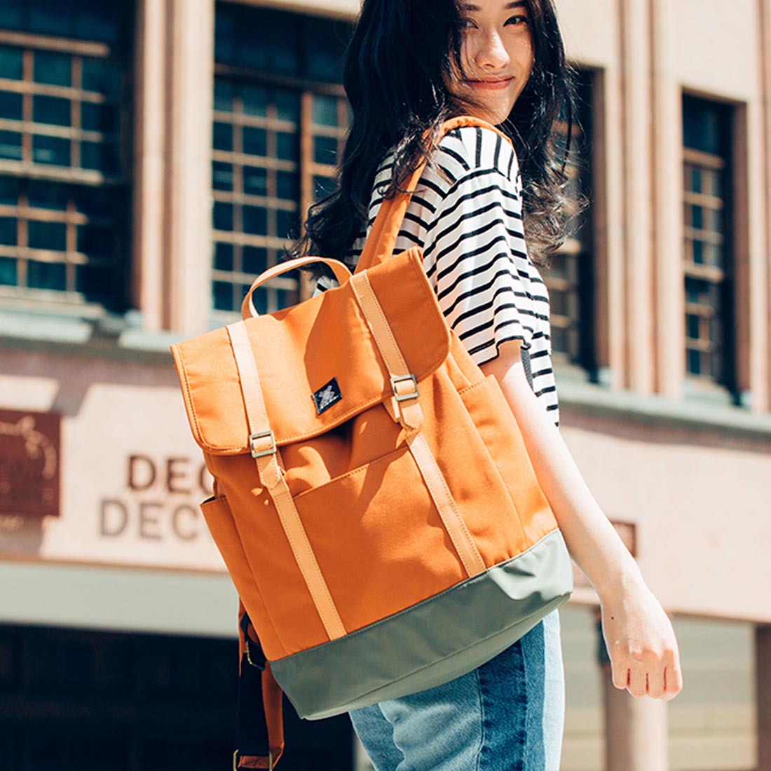 Urban Backpack with Leather Trim - WEMUG