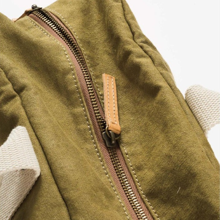 Travel Bag, Italy Canvas, Italy cow leather - Trip Weekender - Yellow - WEMUG