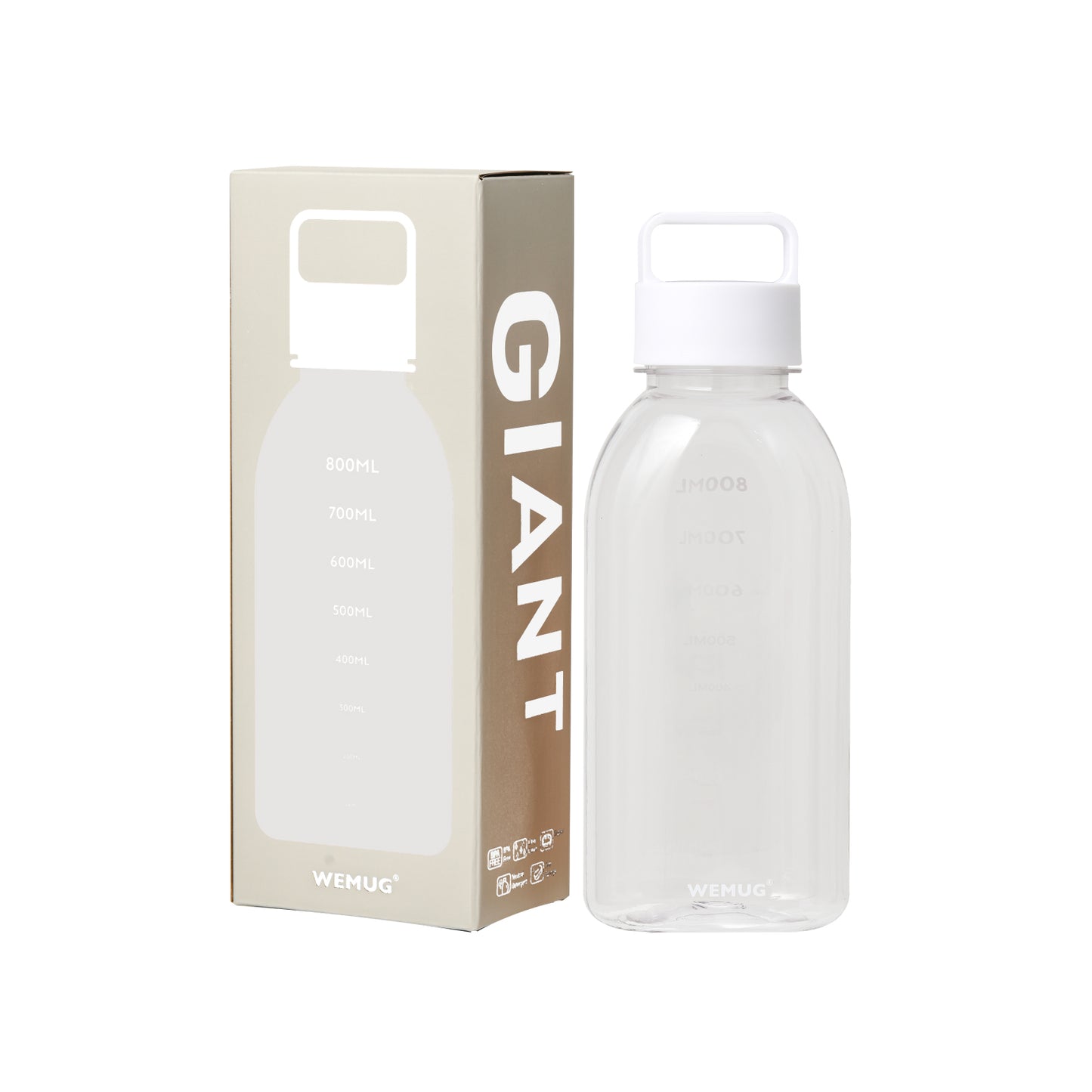 WEMUG Giant Bottle 1000ml plastic water bottle for sports and travelling - WEMUG