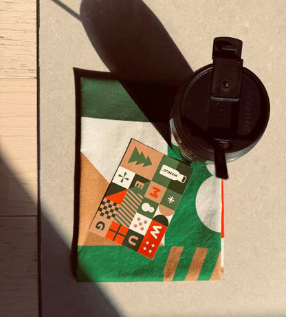 Christmas Festive Print Scarf Soft Lightweight Fabric Perfect Holiday Gift