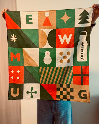 Christmas Festive Print Scarf Soft Lightweight Fabric Perfect Holiday Gift