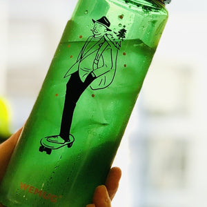 Water Bottle S500 Christmas Skateboarding - Green color - WEMUG