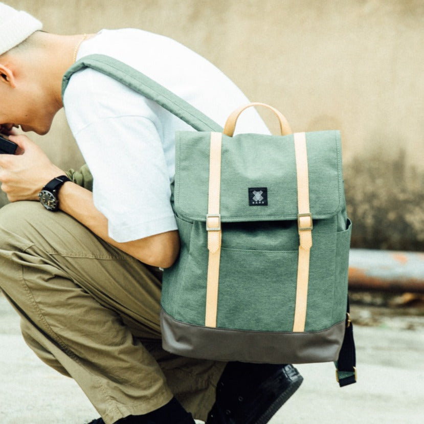 Urban Backpack with Leather Trim - WEMUG