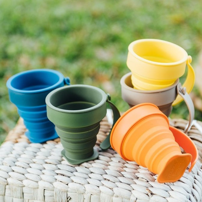 WEMUG On-the-go Foldable Sili Cup with reusable Tyvek bag - WEMUG