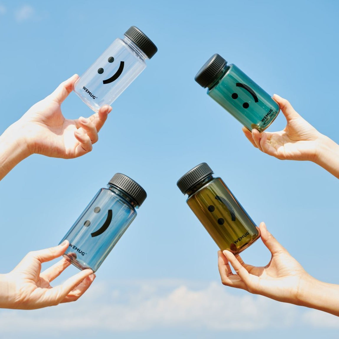 WEMUG Mini Emoji water bottle 12oz, 4 colors, BPA-Free, leaksafe, Light and Durable - WEMUG