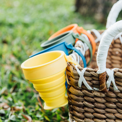 WEMUG On-the-go Foldable Sili Cup with reusable Tyvek bag - WEMUG