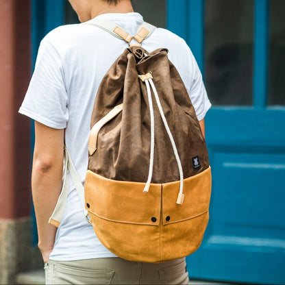 Trip Canvas Backpack, Rucksacks - Brown (for Him) - WEMUG