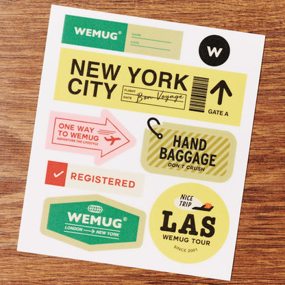 WEMUG Travel the World Airlines Fun Sticker for Water Bottle, Mug and Tumbler - WEMUG